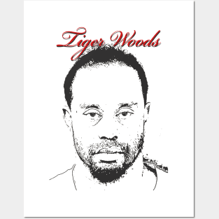 DRAWING VINTAGE - TIGER WOODS Posters and Art